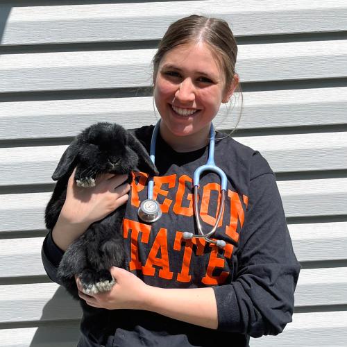 Madison holding a bunny